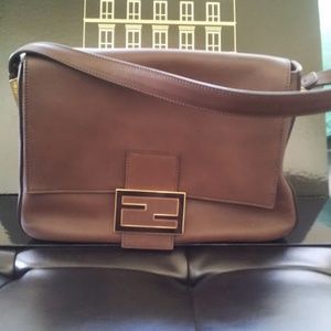 Fendi Vintage Mama Baguette Shoulder Bag Brown